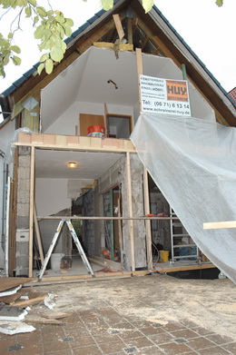 Sanierung einer Holzgiebelwand - Neuaufbau mit Rahmenhlzern